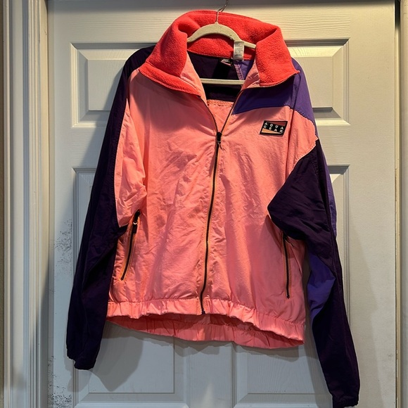 Vintage 80s Nike Aqua Gear Neon Orange Windbreaker Jacket XL - Picture 1 of 8